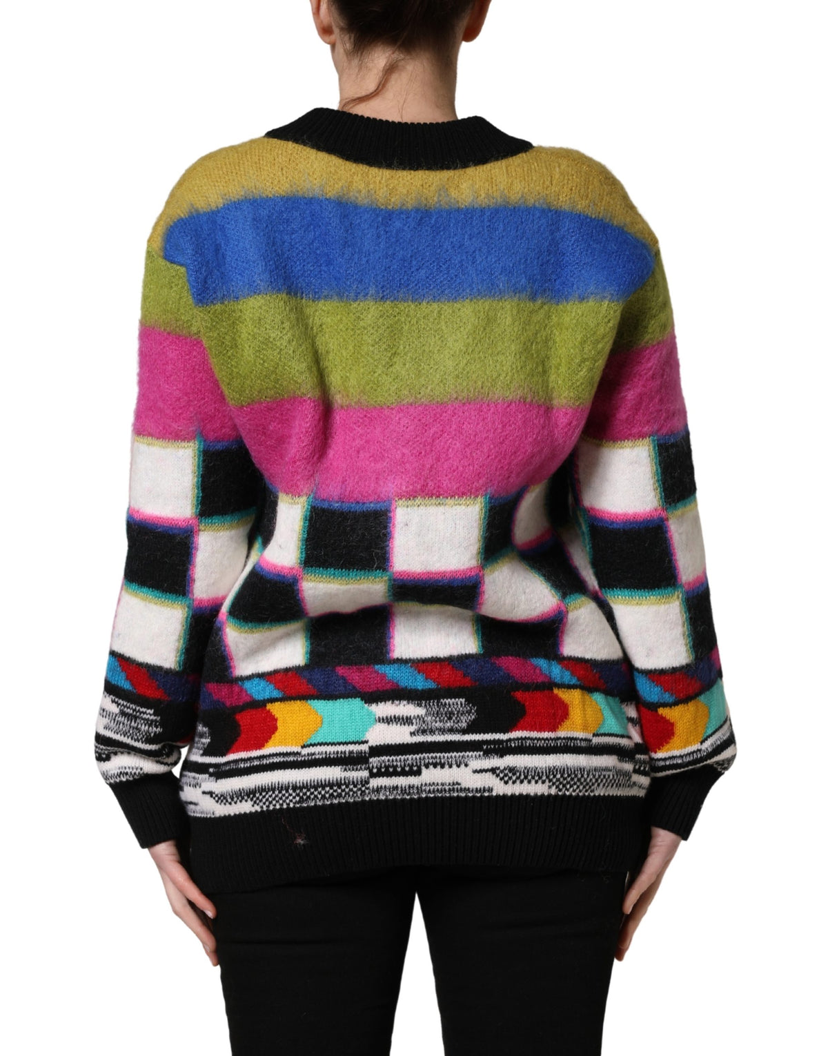 Dolce & Gabbana Multicolor Stripes V-neck Pullover Sweater