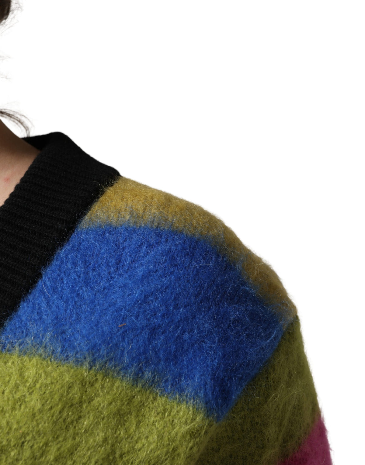 Dolce & Gabbana Multicolor Stripes V-neck Pullover Sweater
