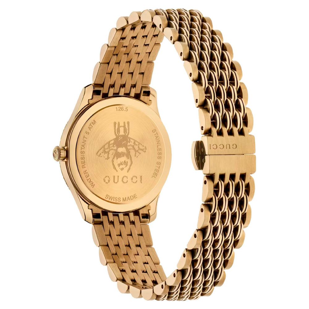 Reloj de vestir Gucci de acero inoxidable dorado