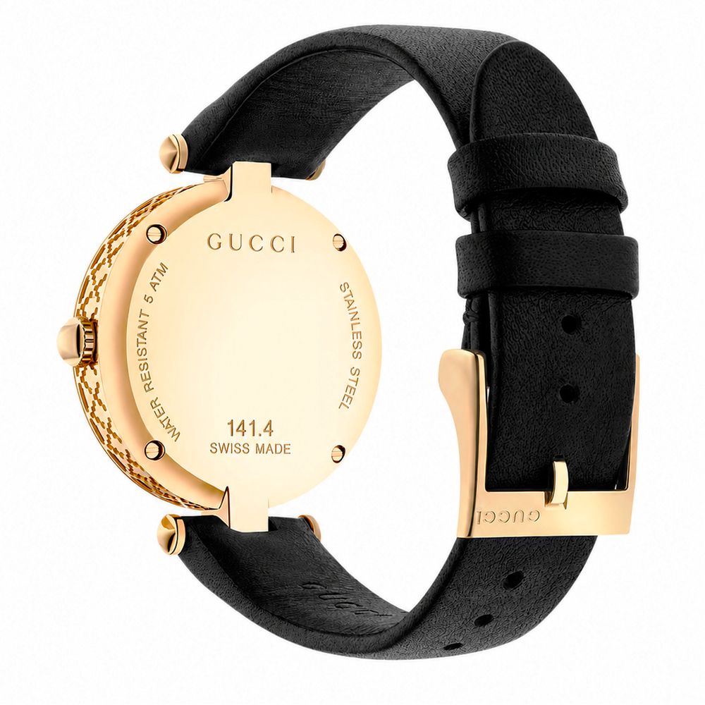 Reloj Gucci de vestir de cuero negro