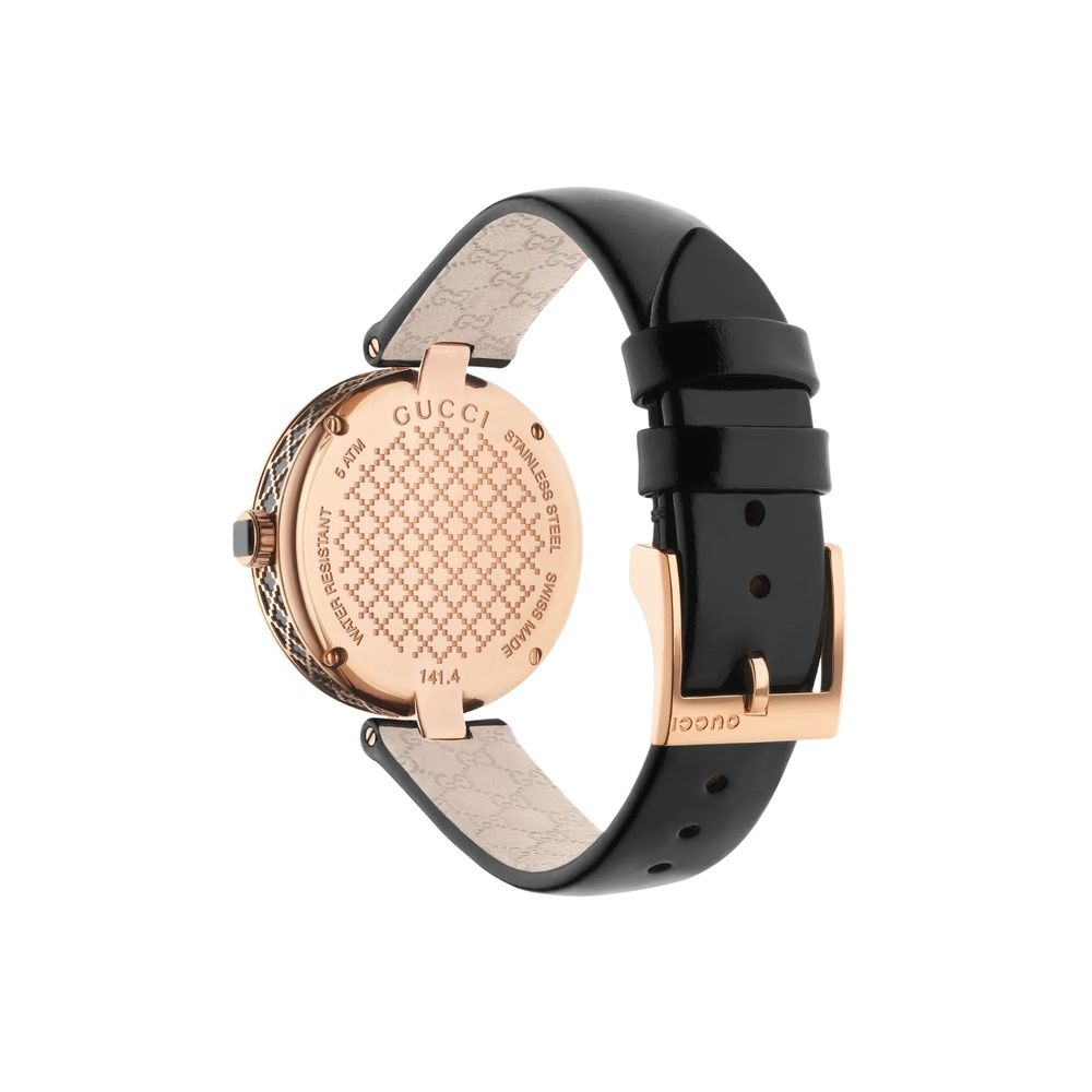 Reloj Gucci de vestir de cuero negro