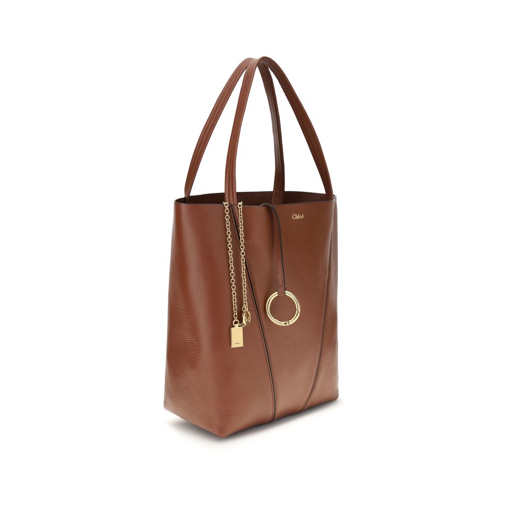 Bolso de hombro Chloé de piel de becerro marrón Bos Taurus