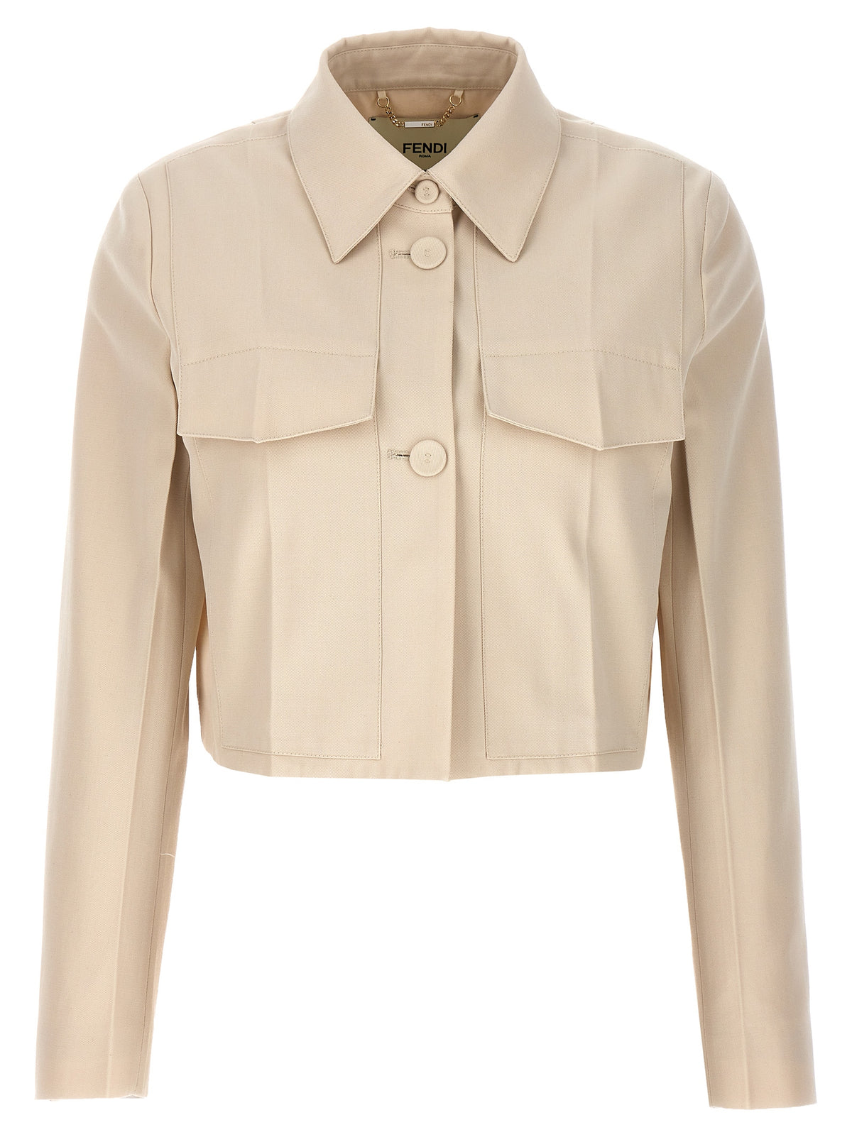 Fendi Beige Wool Full-Length Jacket