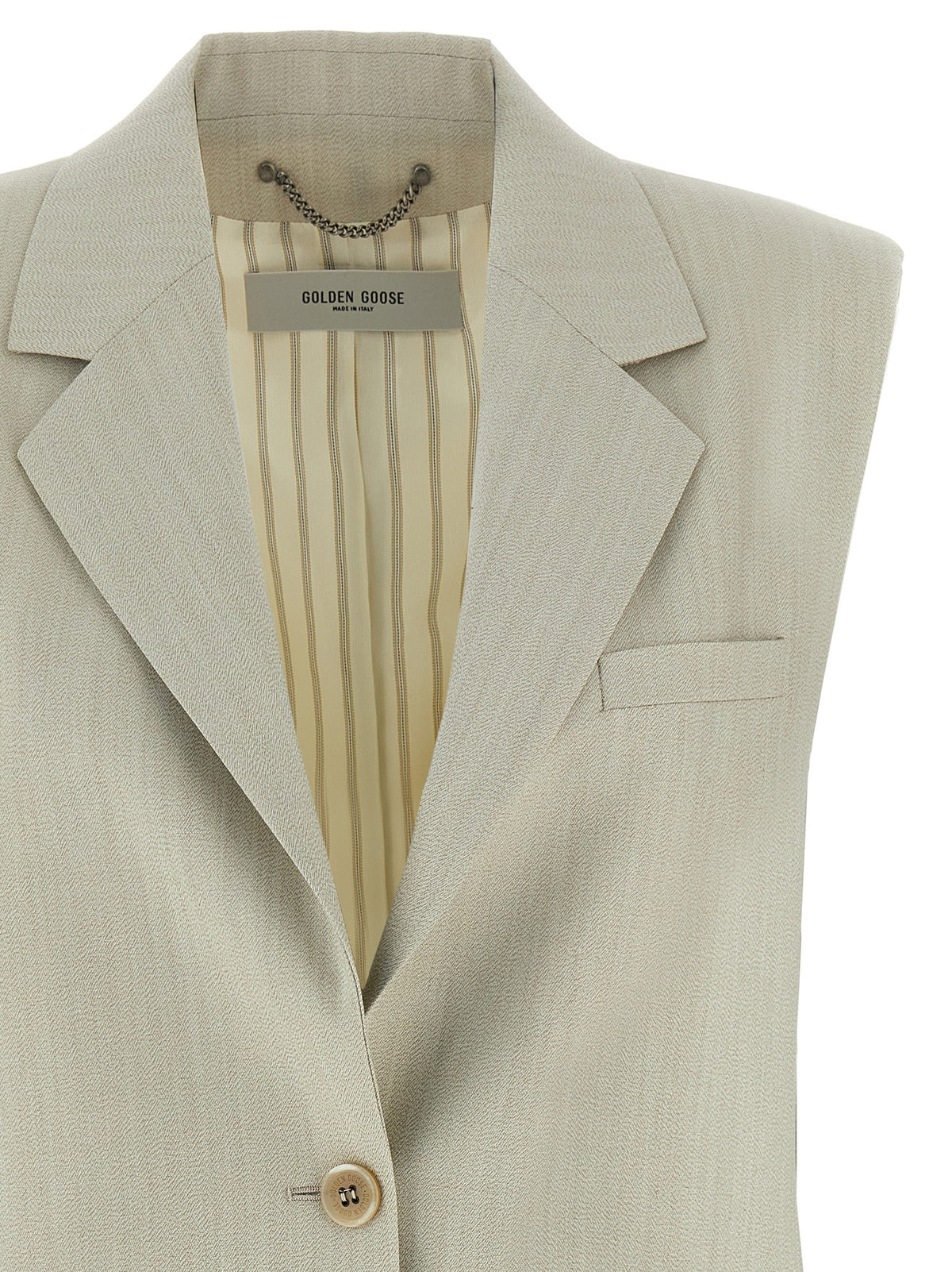 Golden Goose Beige Virgin Wool Sleeveless Jacket