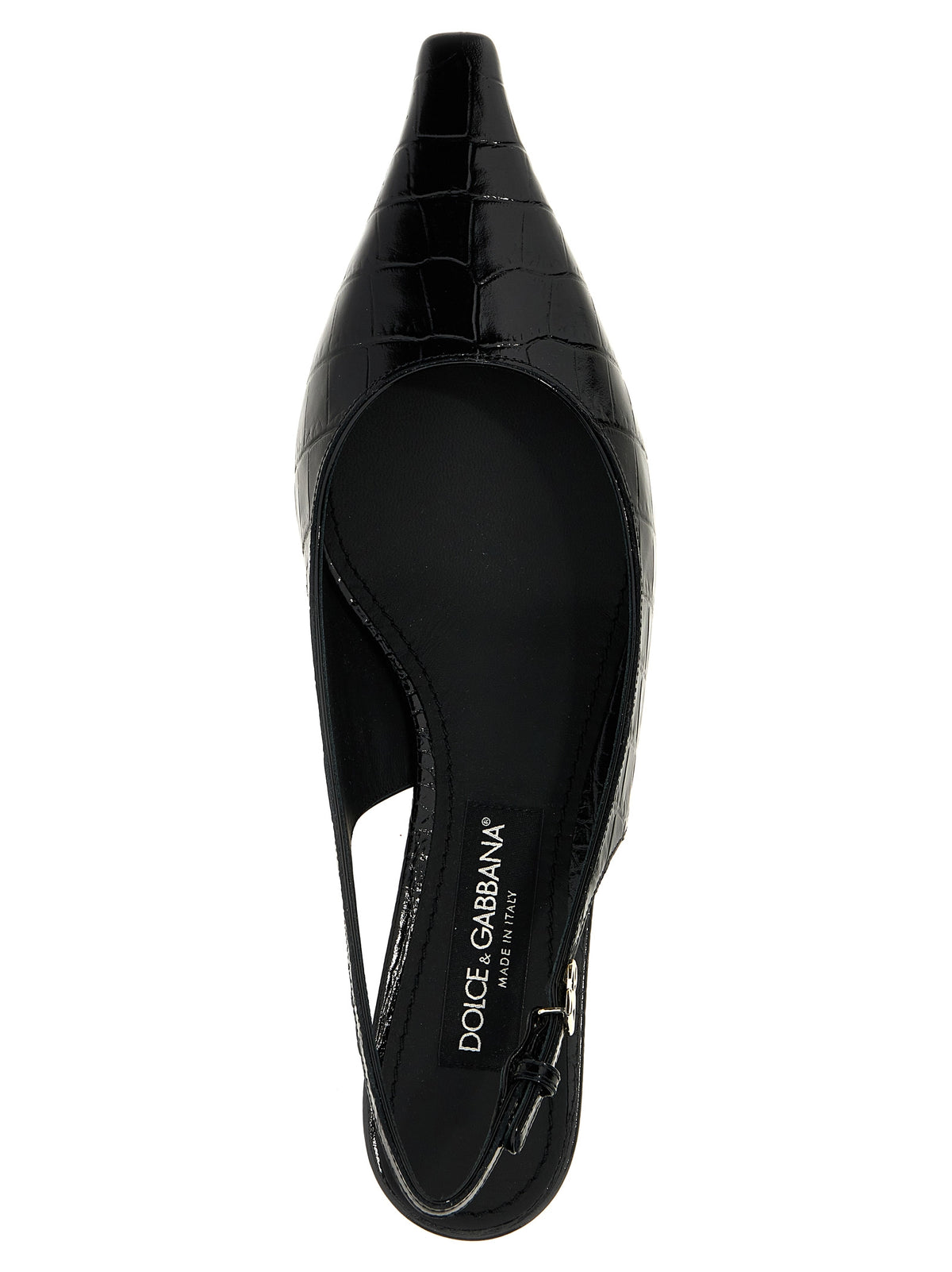 Dolce & Gabbana Black Calfskin Mid Heel Pumps