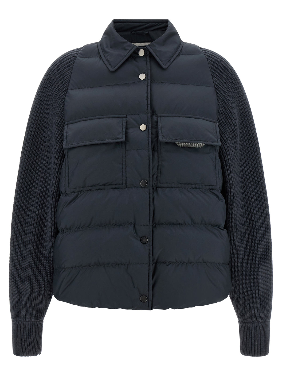 Brunello Cucinelli Blue Polyester Full-Length Jacket