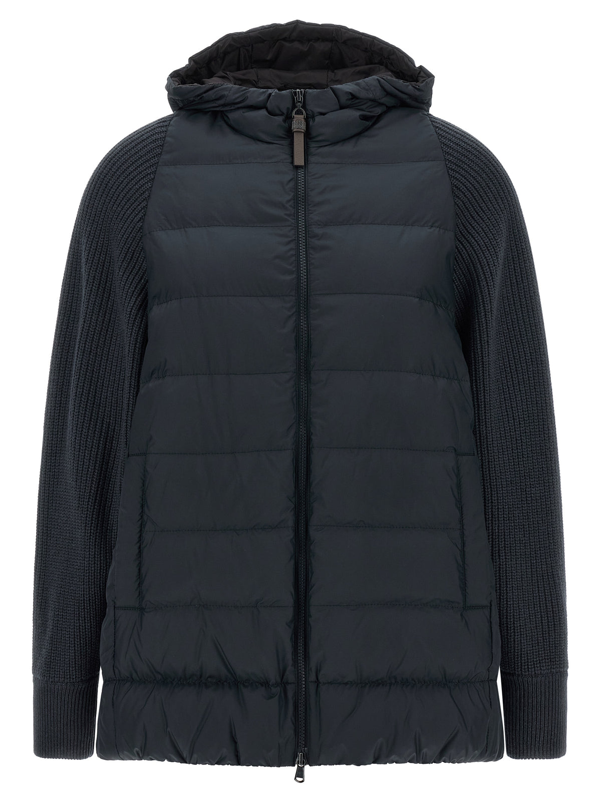 Brunello Cucinelli Blue Polyester Full-Length Jacket