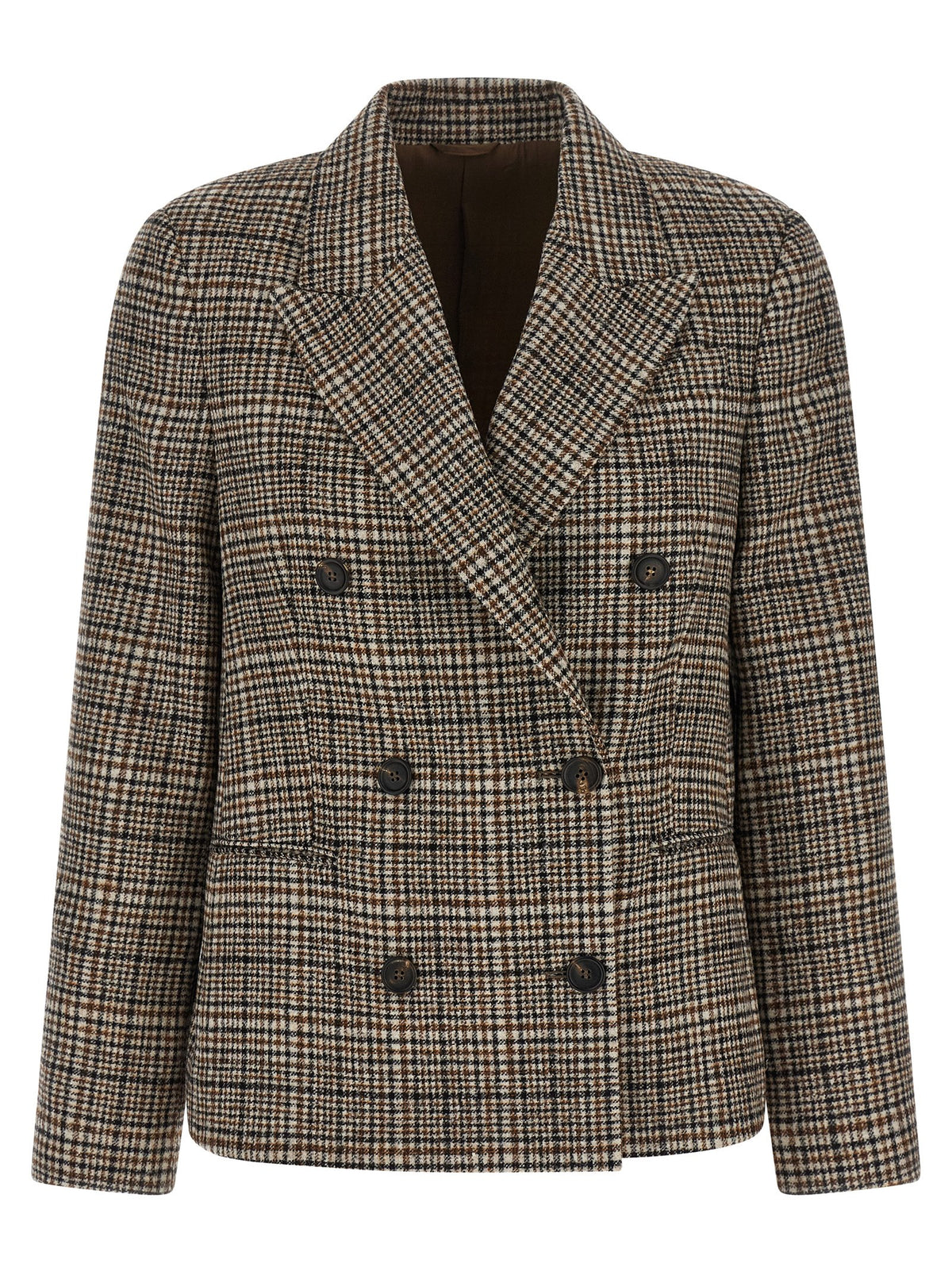 Brunello Cucinelli Beige Alpaca Leather Blazer