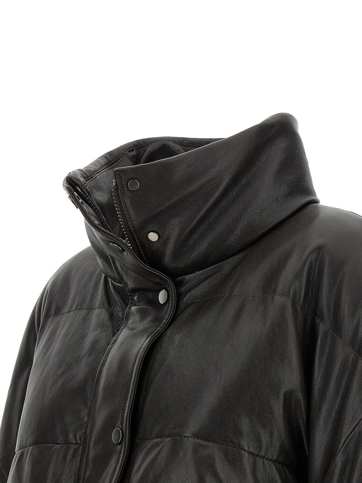 Brunello Cucinelli Brown Lamb Leather Leather Jacket