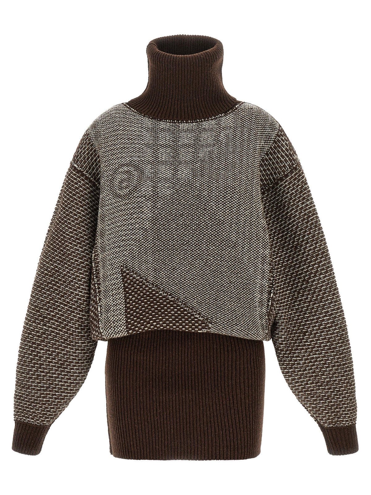 MM6 Maison Margiela Brown Wool Short Dress