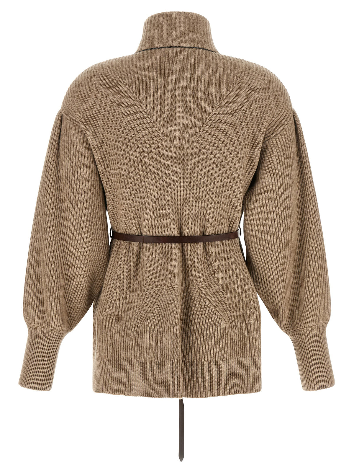 Brunello Cucinelli Beige Virgin Wool Cardigan