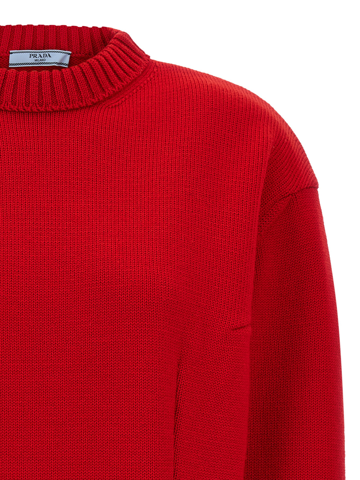 Prada Red Virgin Wool Cardigan