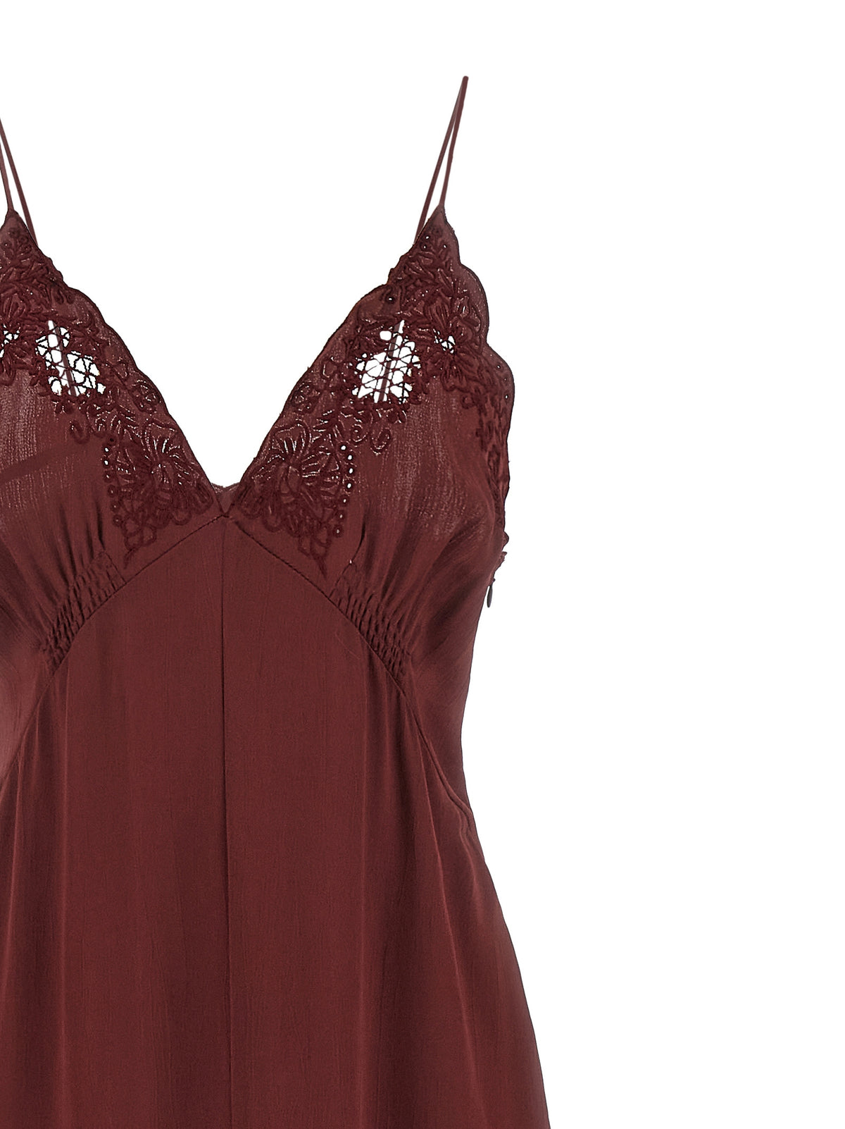 Twinset Bordeaux Viscose Long Dress
