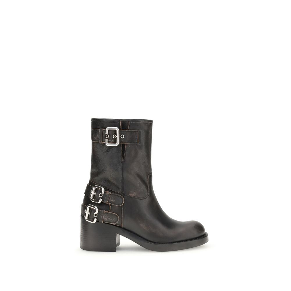 Chloé Black Calf Leather Bos Taurus Ankle Boots