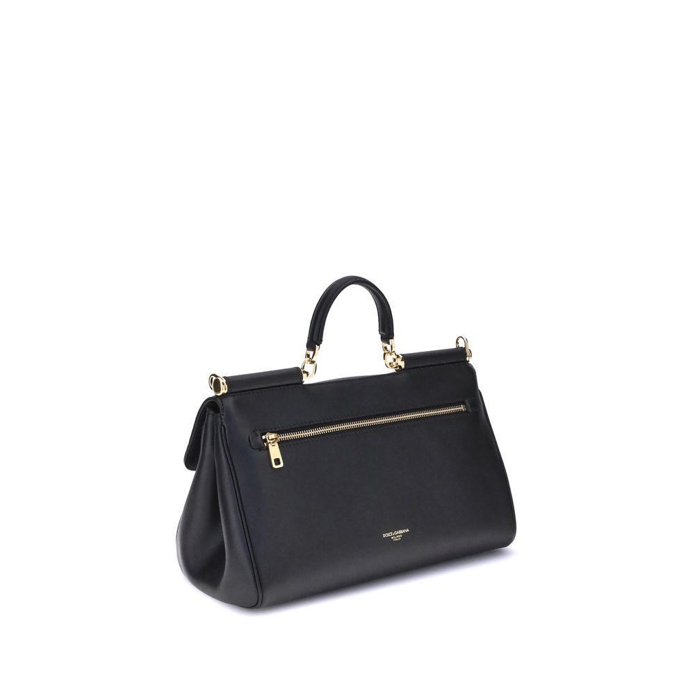 Dolce & Gabbana Black Calf Leather Bos Taurus Shoulder Bag