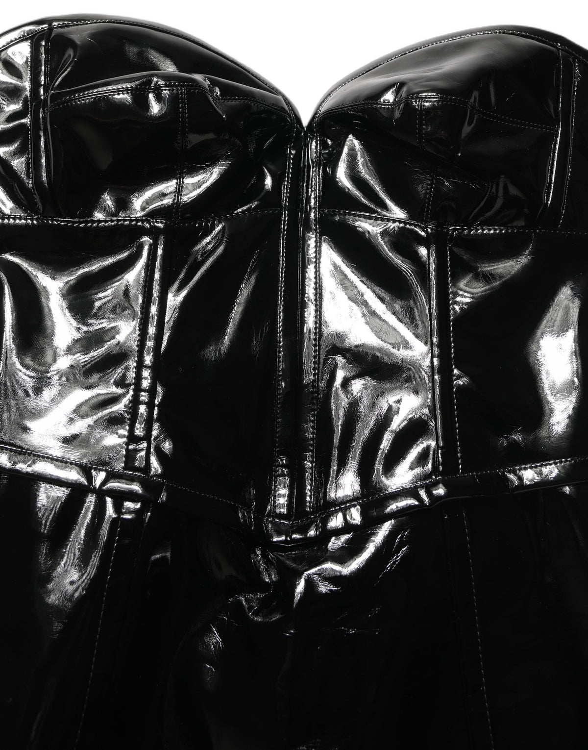 Dolce & Gabbana Black Patent Leather Corset Style Mini Dress