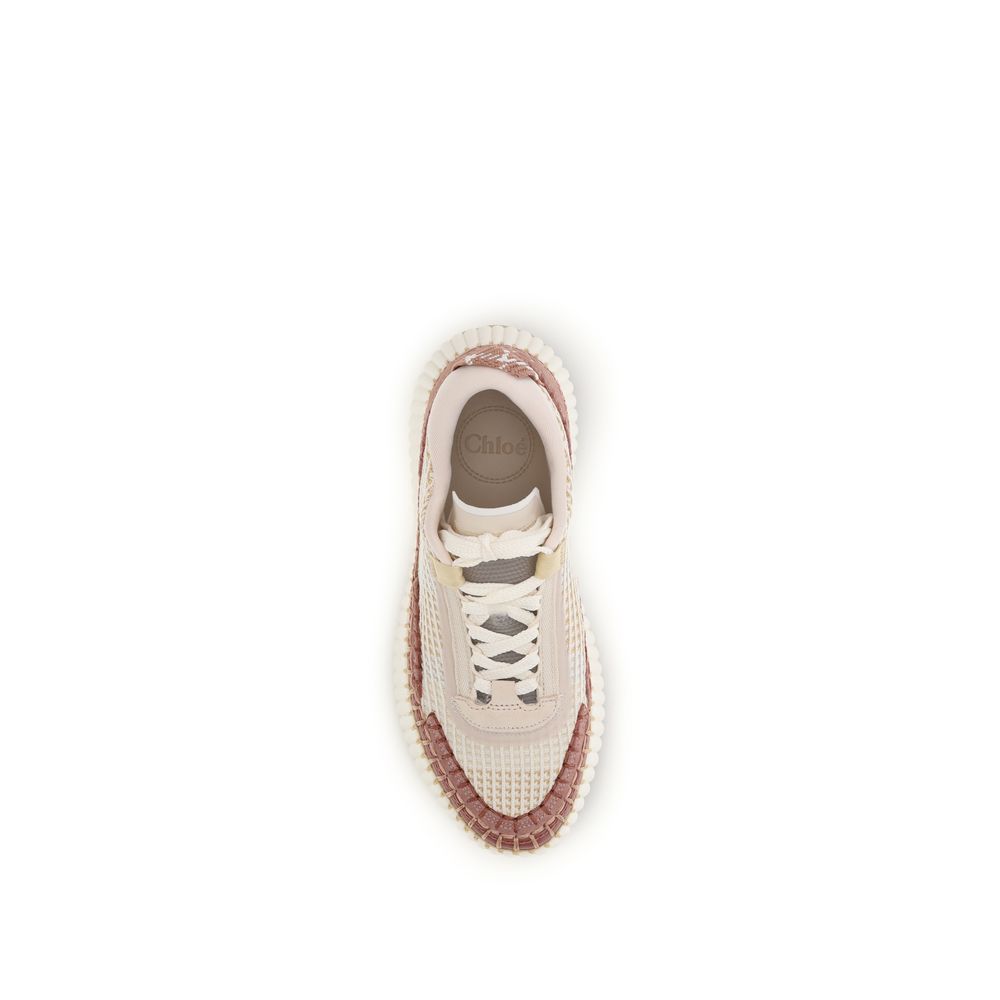 Chloé Beige Nylon Athletic Sneakers