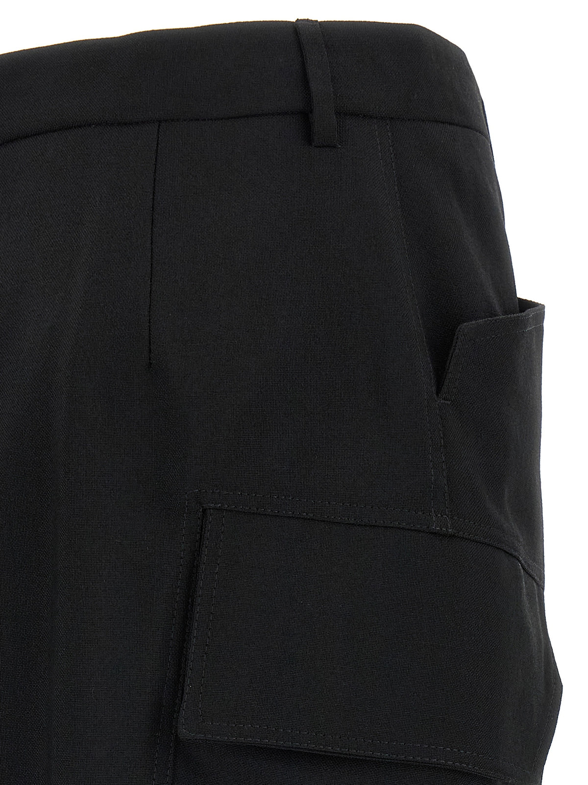 Rick Owens Black Wool Midi Skirt