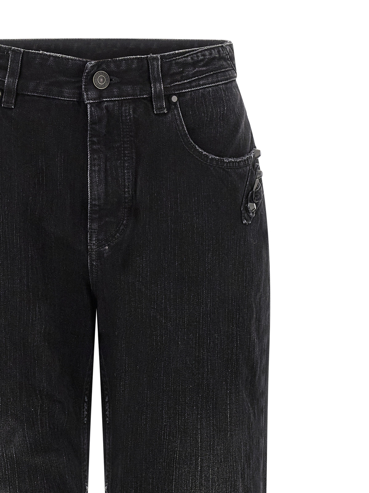 Balenciaga Black Cotton Straight-Leg Jeans