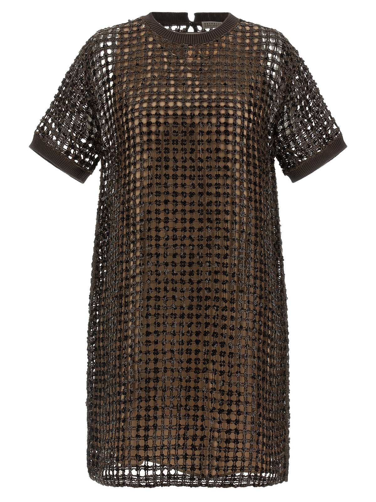 Brunello Cucinelli Brown Silk Short Dress