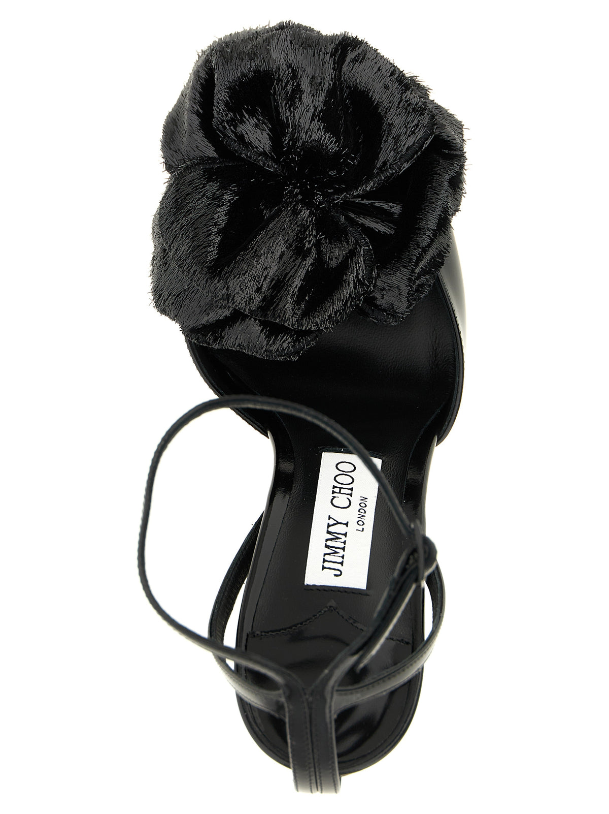 Jimmy Choo Black Leather Stiletto Heel Sandals