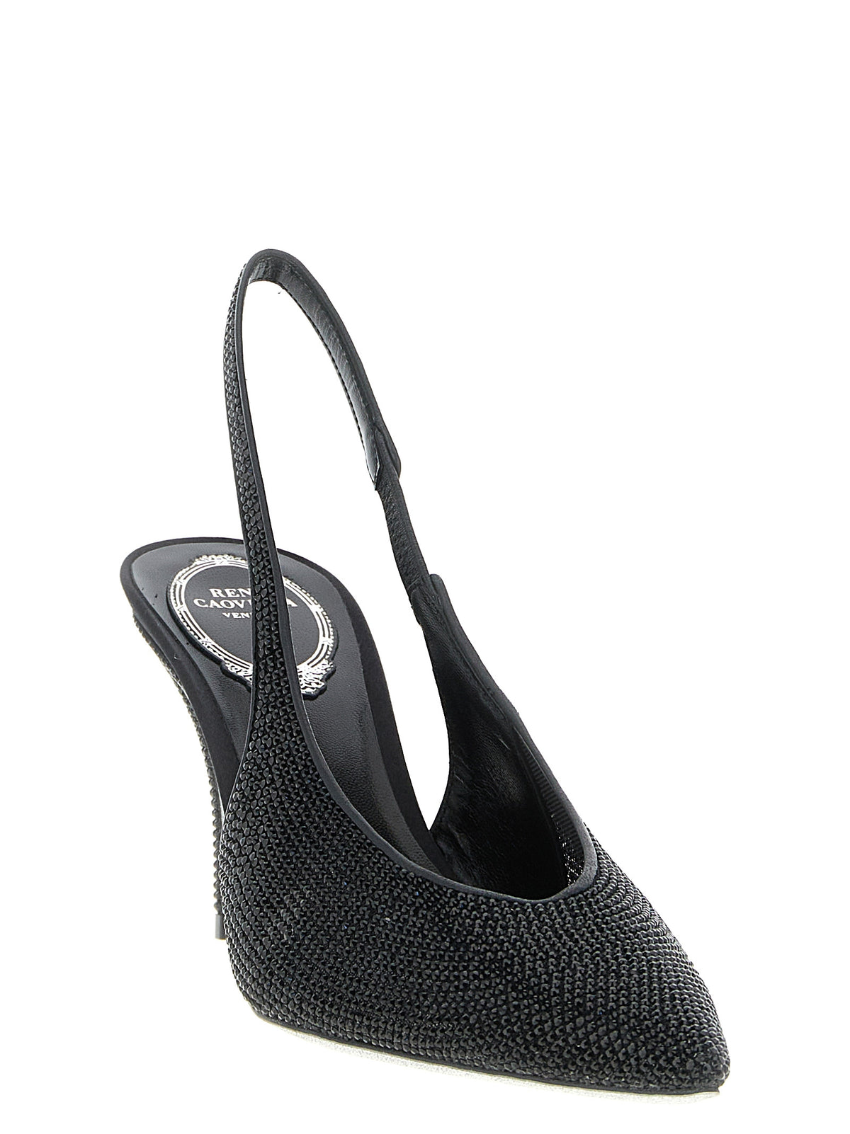 RENE CAOVILLA Black Glass High Heel Pumps