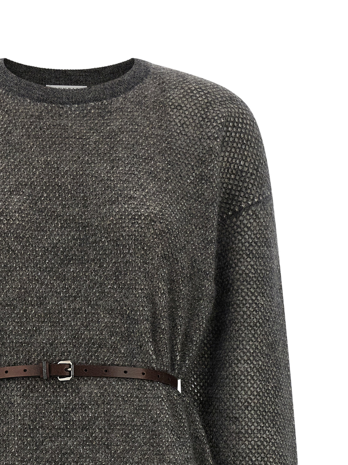 Brunello Cucinelli Gray Wool Midi Dress