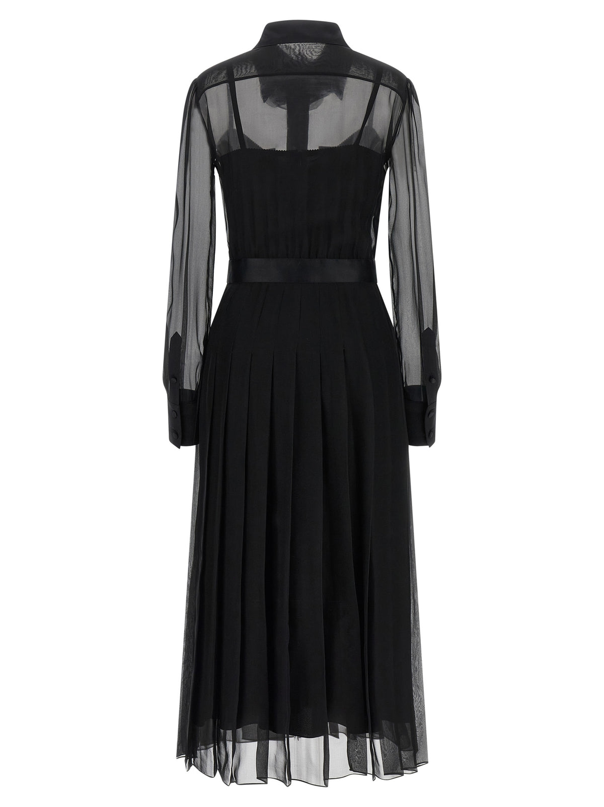 Dolce & Gabbana Black Silk Midi Dress
