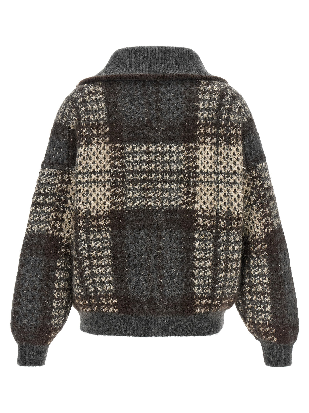 Brunello Cucinelli Gray Fabric Cardigan