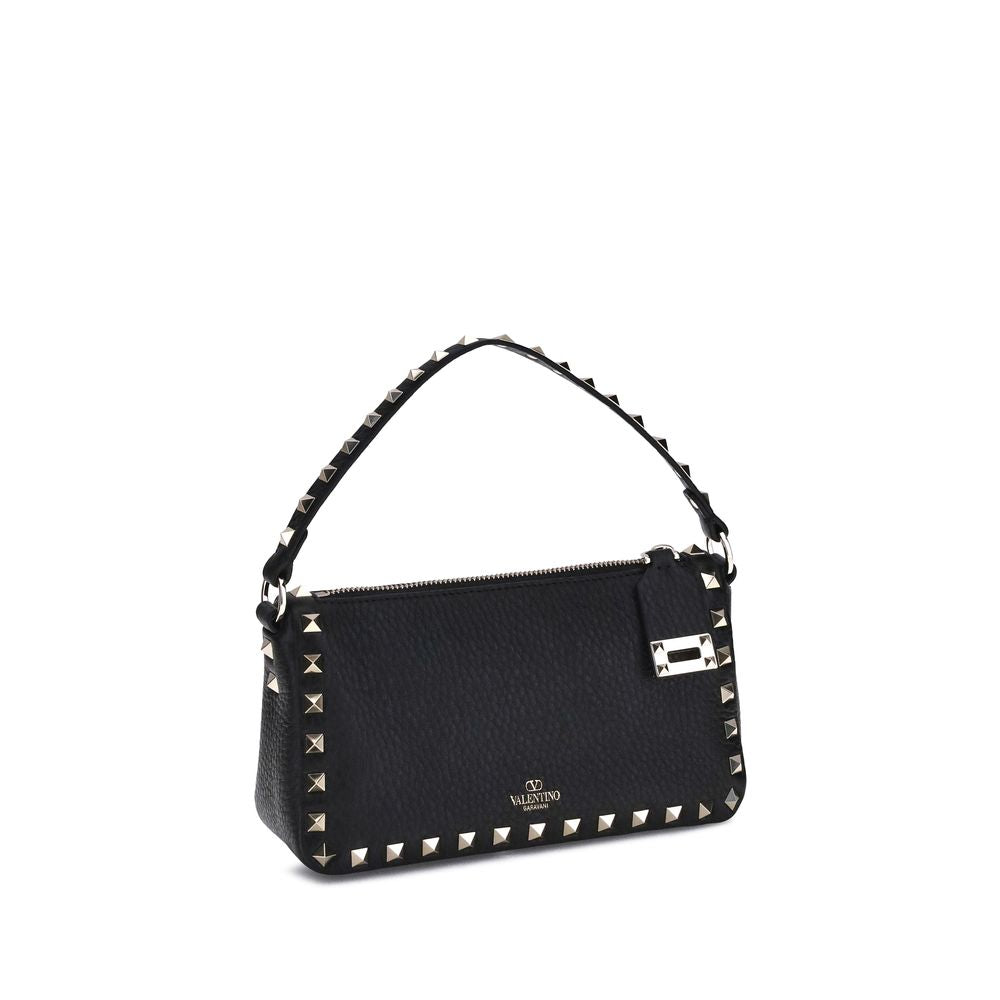 Valentino Garavani Black Calf Leather Bos Taurus Shoulder Bag