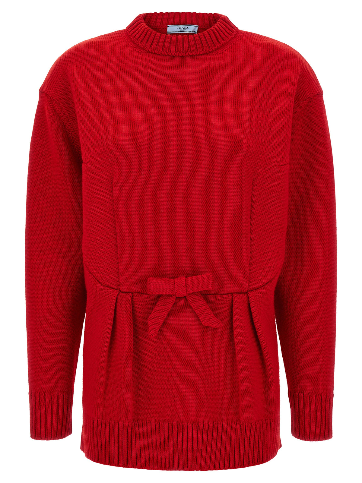 Prada Red Virgin Wool Cardigan