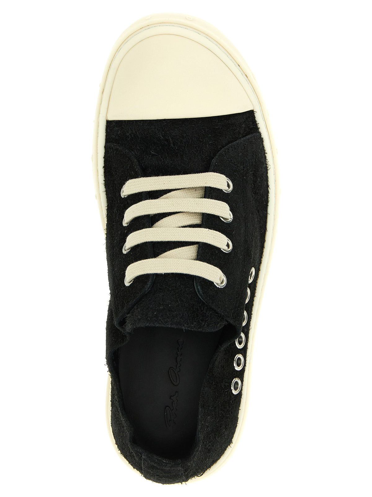 Rick Owens Black Calfskin Low Top Sneakers