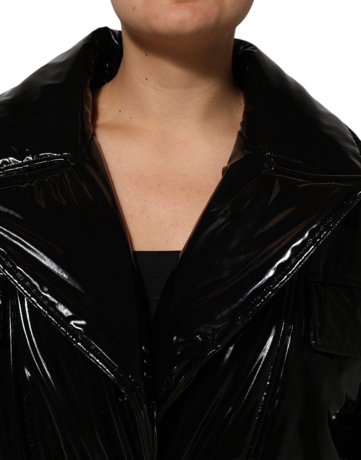 Dolce & Gabbana Polyester Black Quilted Puffer Coat  Jacket