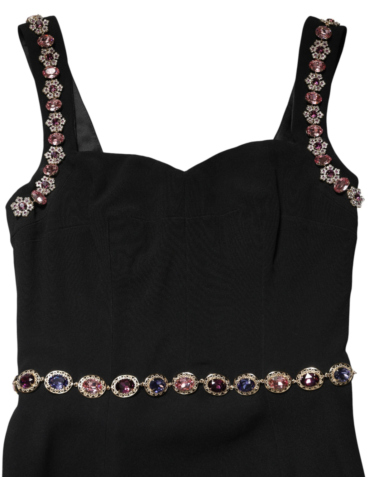 Dolce & Gabbana Black Embellished Sheath MermaidGown Dress