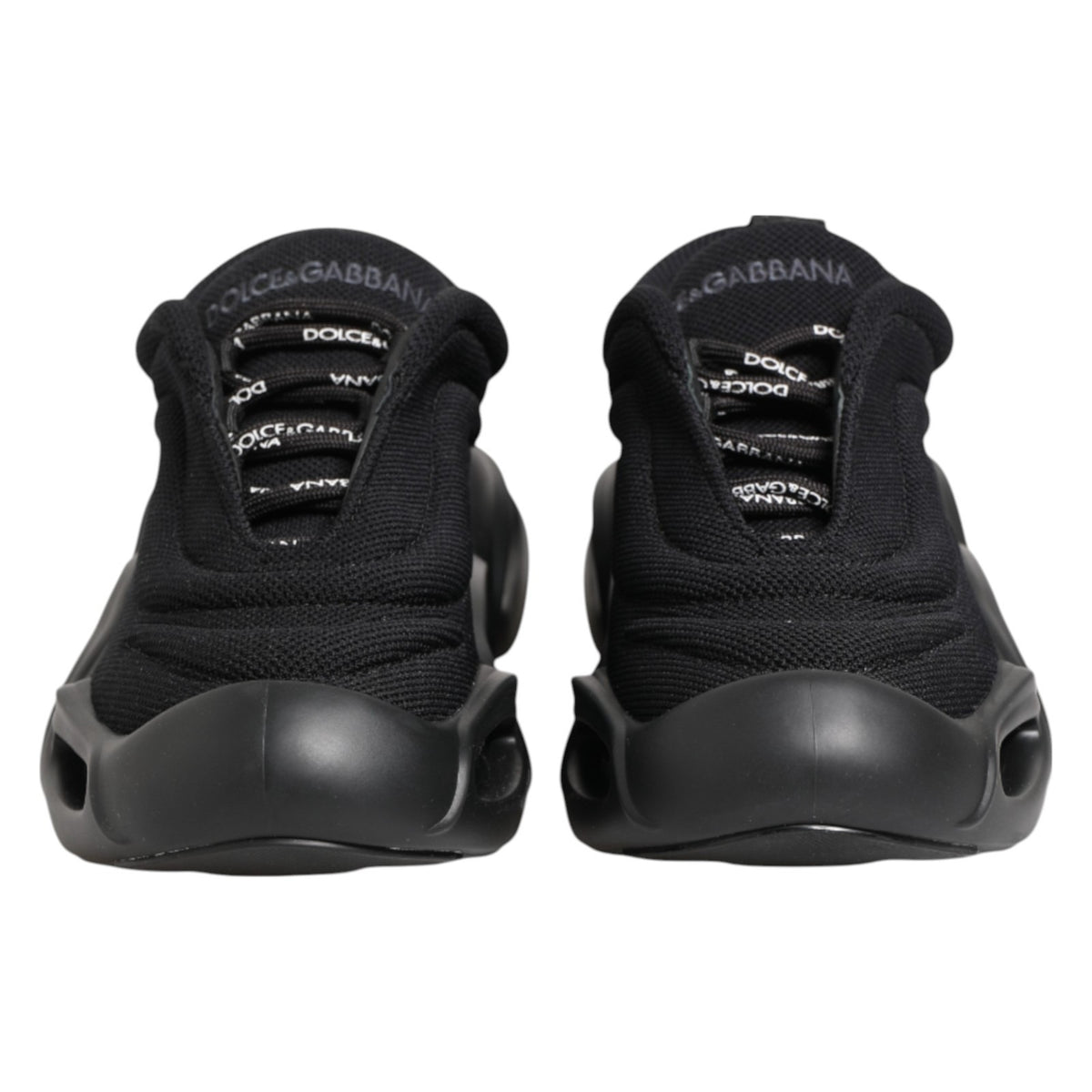 Dolce & Gabbana Black Slip On Low Top Wave Sneakers Shoes